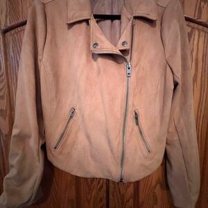 Torrid Camel Color Suede Like Moto Jacket
